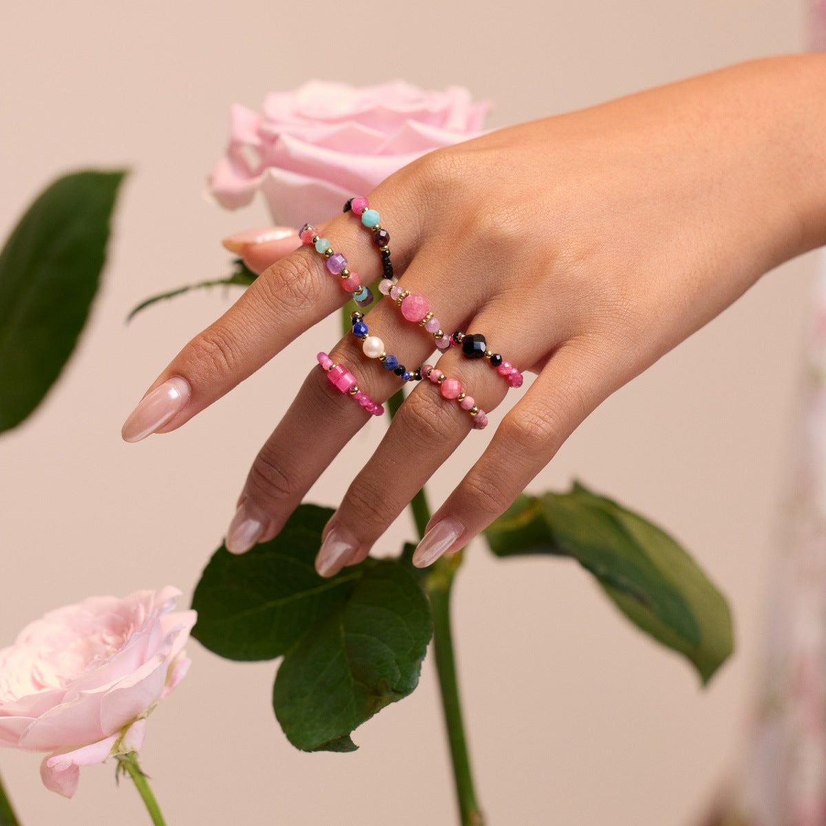 Wholesale Stainless steel beaded ring