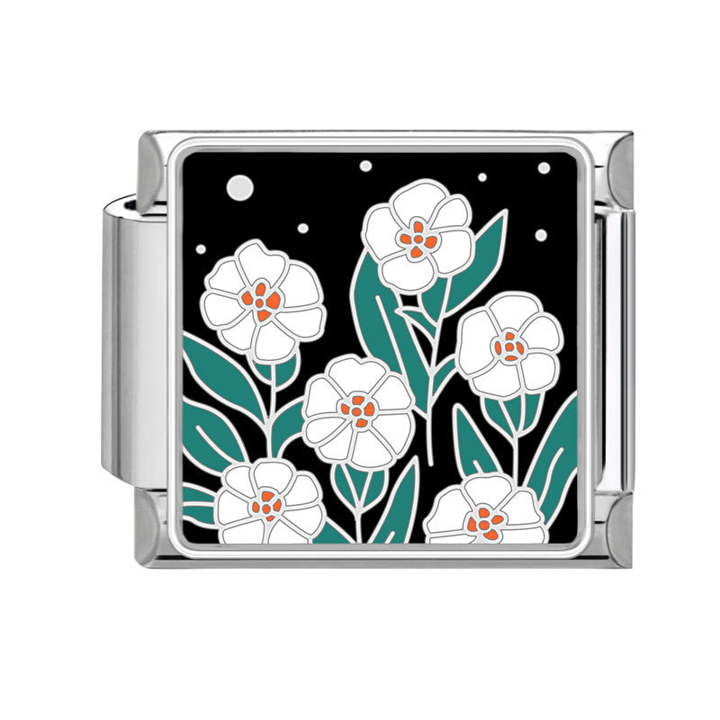 Wholesale Italian Charm Bracelet 9mm DIY Splicing Flowers Stainless Steel Composable Bracelet