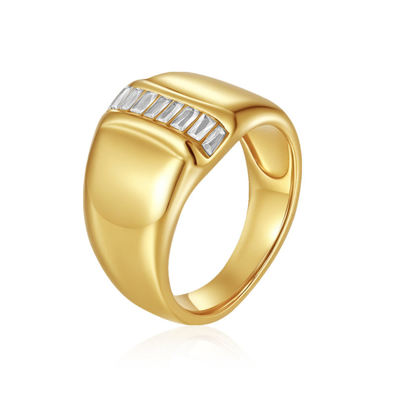 Wholesale Retro Diamond Ring Stainless Steel Fashion Accessory