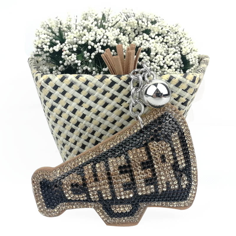 Wholesale creative velvet diamond English letter keychain