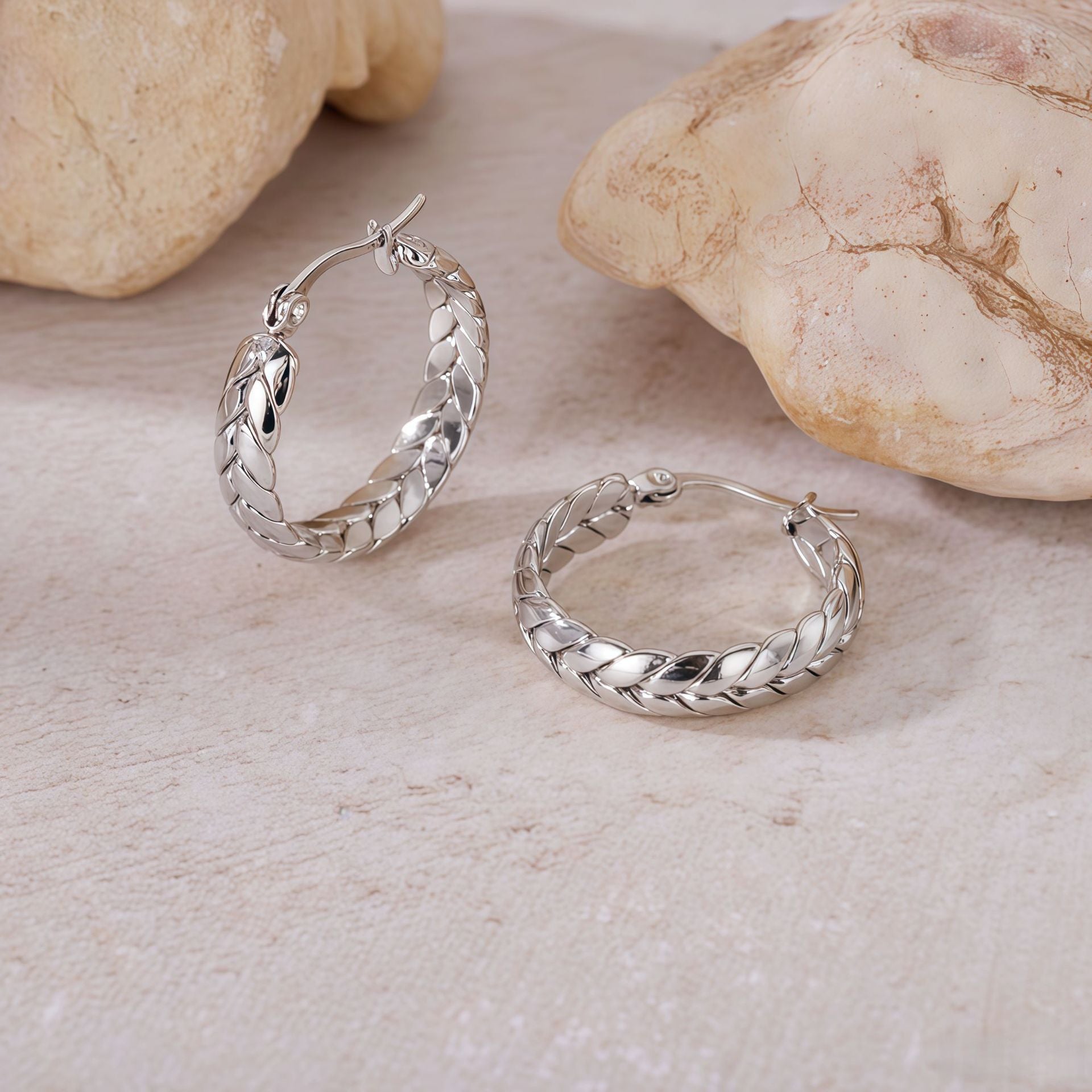 Wholesale Titanium Steel Wheat Ear Earrings