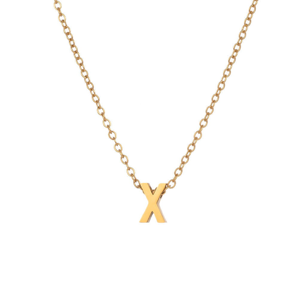 Wholesale Titanium Steel Necklace Letter Necklace ACC-NE-XuHao001