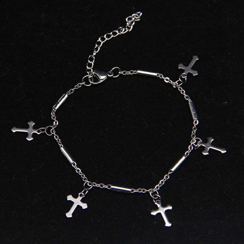 Wholesale Dark Double Layer Distressed Bracelet Layered Bracelet Set ACC-BT-Tongs002