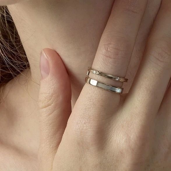 Wholesale Light Gold Alloy Double Loop Ring French Vintage Style Fashion Accessory