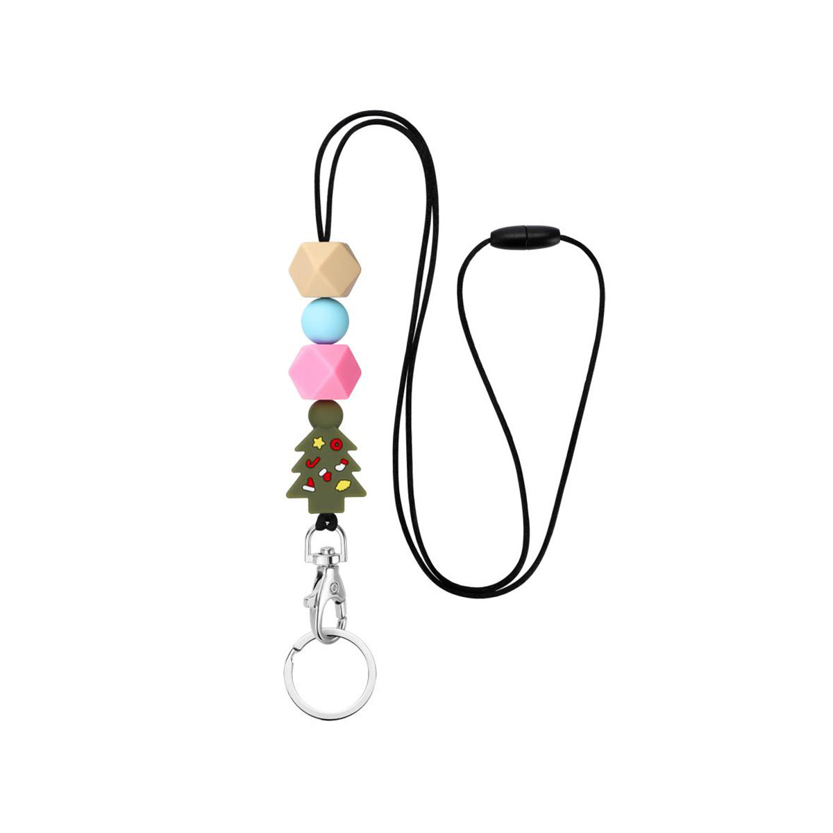 Wholesale Silicone Round Irregular Beaded Christmas Series  Keychains