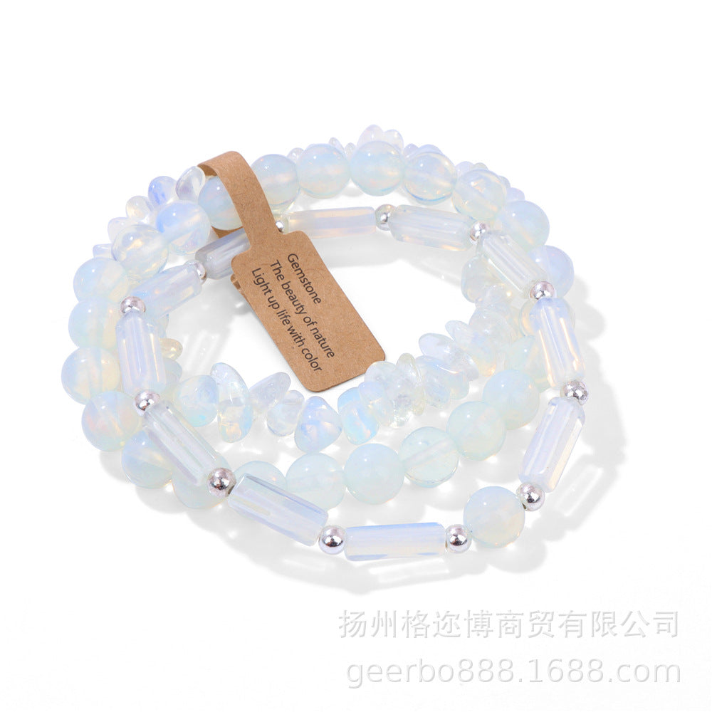 Wholesale Vintage Multi-layer Natural Stone Crystal Bracelets ACC-BT-GEB012