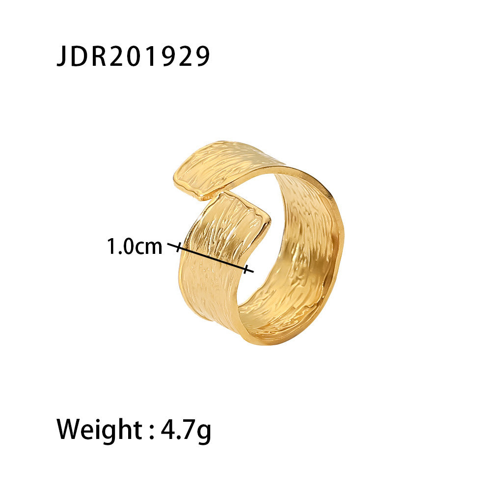 Wholesale Stainless Steel Electroplated Retro Heart Ring - Trendy Everyday Wear Gift for Women