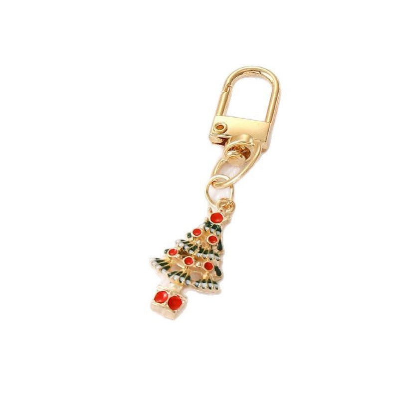 Wholesale Christmas alloy oil dripping keychain