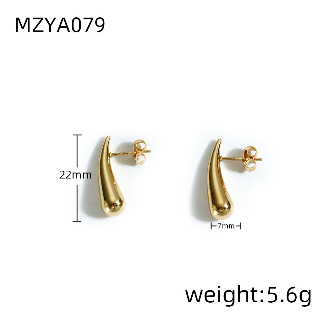 Großhandel kleine Wassertropfen Ohrringe 18k Edelstahlohrringe