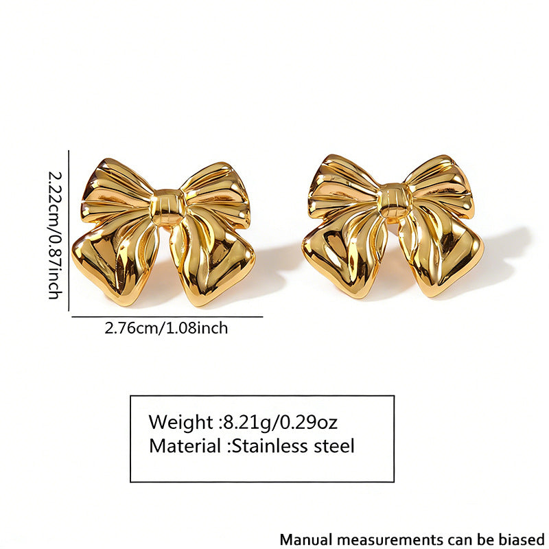 Wholesale Stainless steel bow earrings
