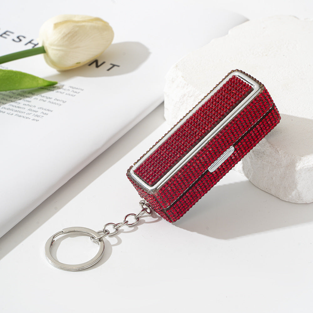 Wholesale Rhinestone Storage Empty Box with Makeup Mirror Keychains ACC-KC-ZhiYa037