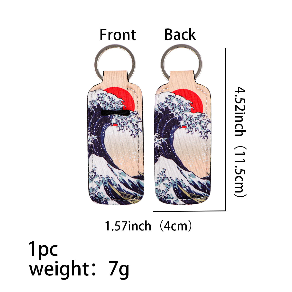 Wholesale 6pcs  Wave Lipstick Protective Case Keychain