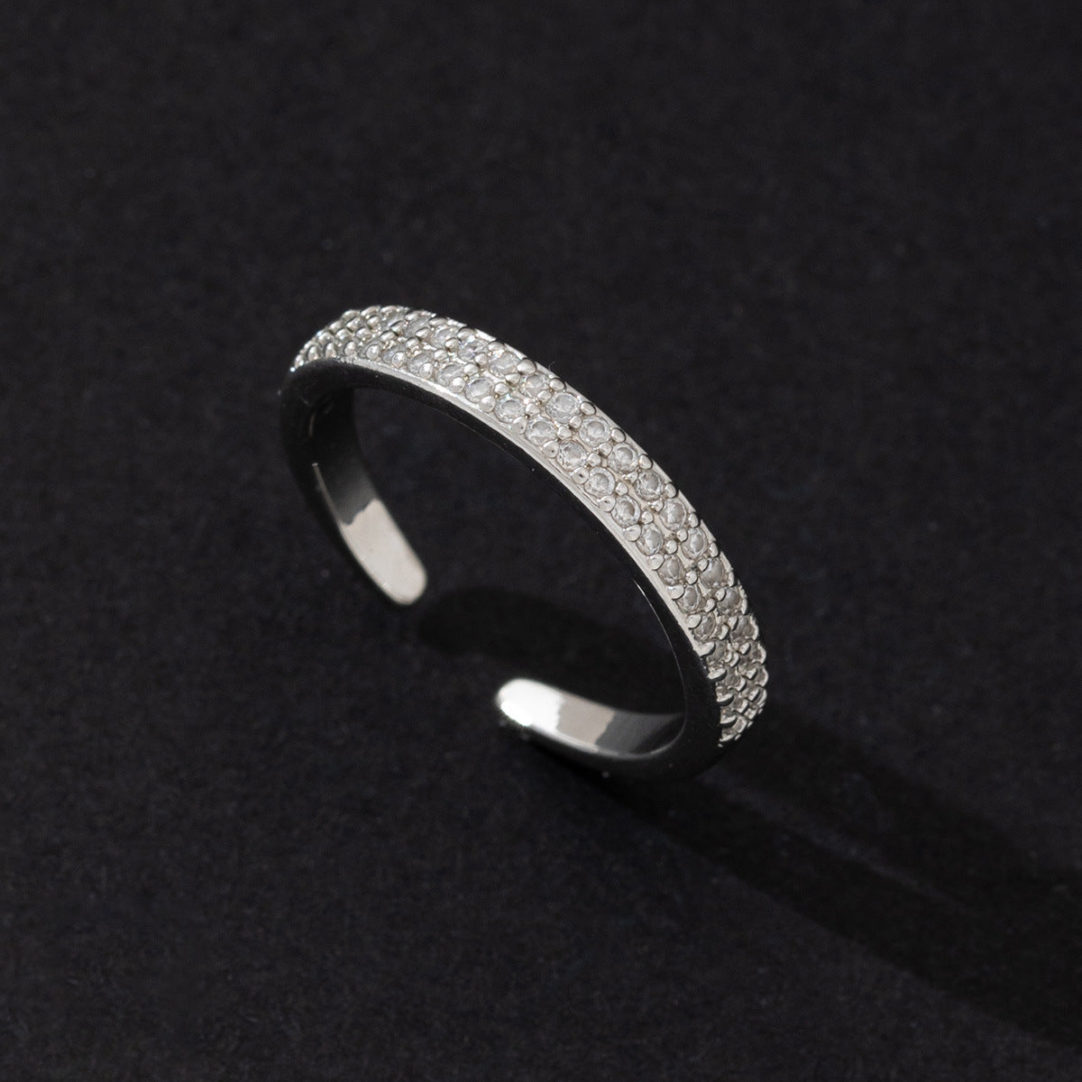 Wholesale Starry Zircon Ring Korean Fashion Cat Eye Couple Adjustable Ring Copper Jewelry Accessory For Boutique Resale