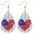 Wholesale Double-sided printing American Independence Day water drop leather earrings