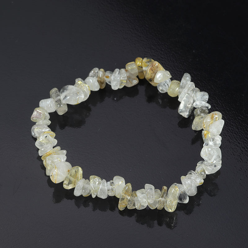 Wholesale Natural colorful gravel hand-woven elastic boho bracelet