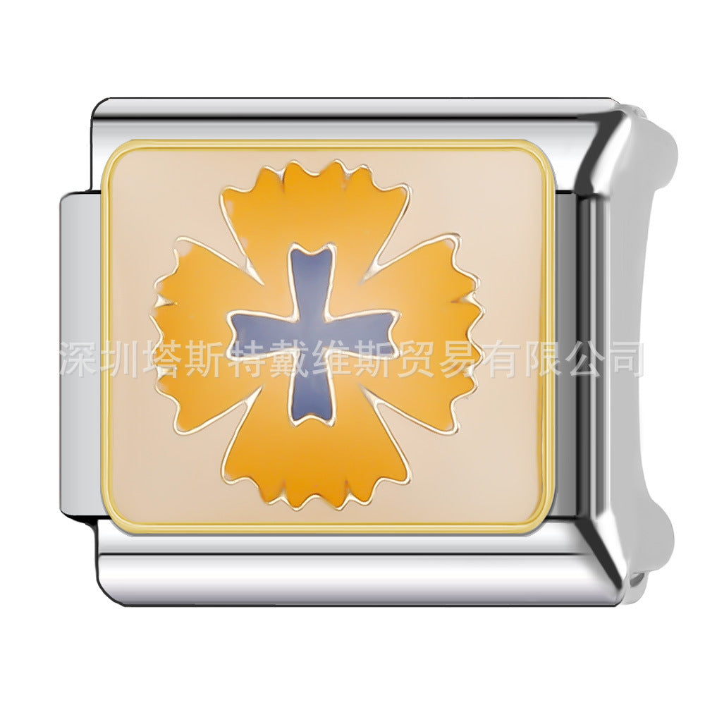 Wholesale 9mm Italian Charm Starter Bracelets DIY square Single Section Creative Stainless Steel Composable Bracelet