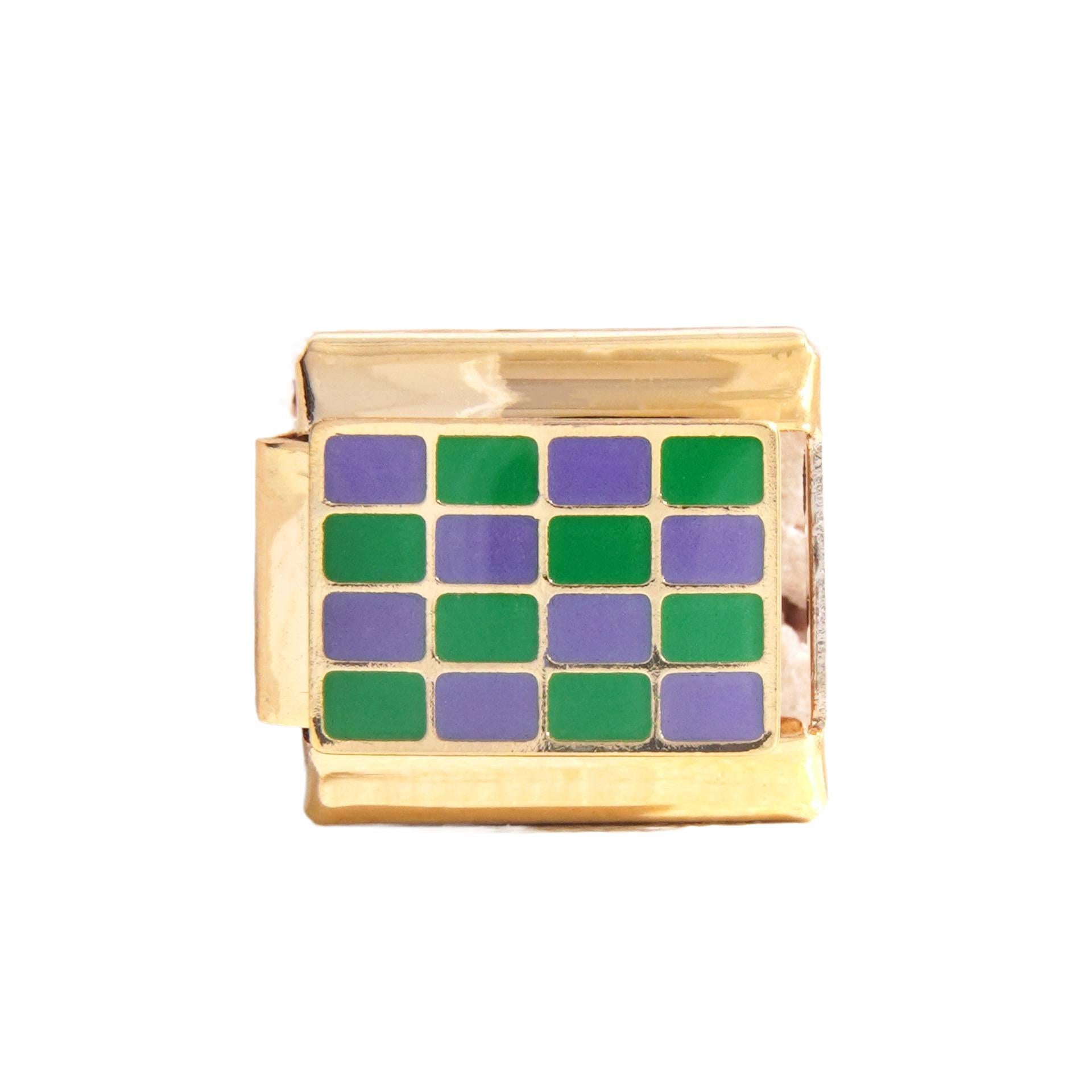 Wholesale  Italian Charm Bracelet 9mm DIY  Checkerboard Series Creative Stainless Steel Composable Bracelet