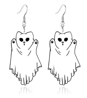 Boucles d'oreilles en gros Halloween Halloween Ghost Moon Funky Grotesque Elements en acier inoxydable