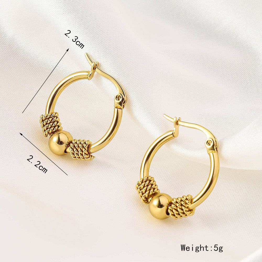 Wholesale Titanium Steel Love Circle Irregular Earrings ACC-ES-RuiX011