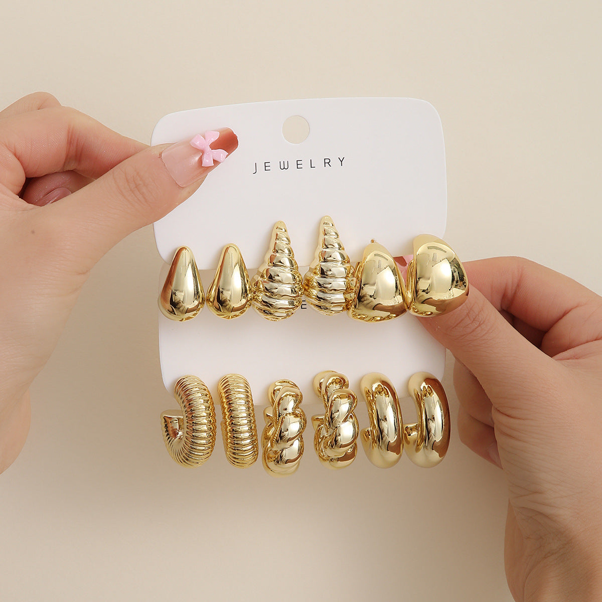 Wholesale  Gold Plated Ring Teardrop Earrings
