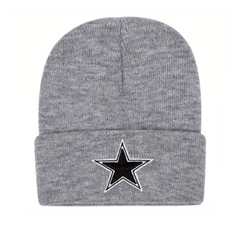 Wholesale Unisex Winter Wool Knit Hat Pentagram Embroidery Geometric Style Warm Outdoor Fashion Accessory