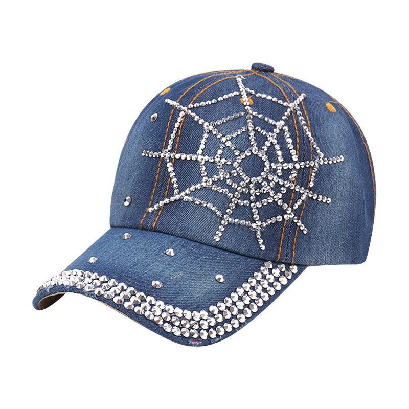 Wholesale Rhinestone Washed Denim Baseball Cap