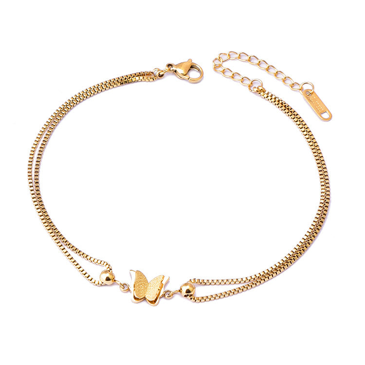 Wholesale  double-layer anklet simple girl accessories