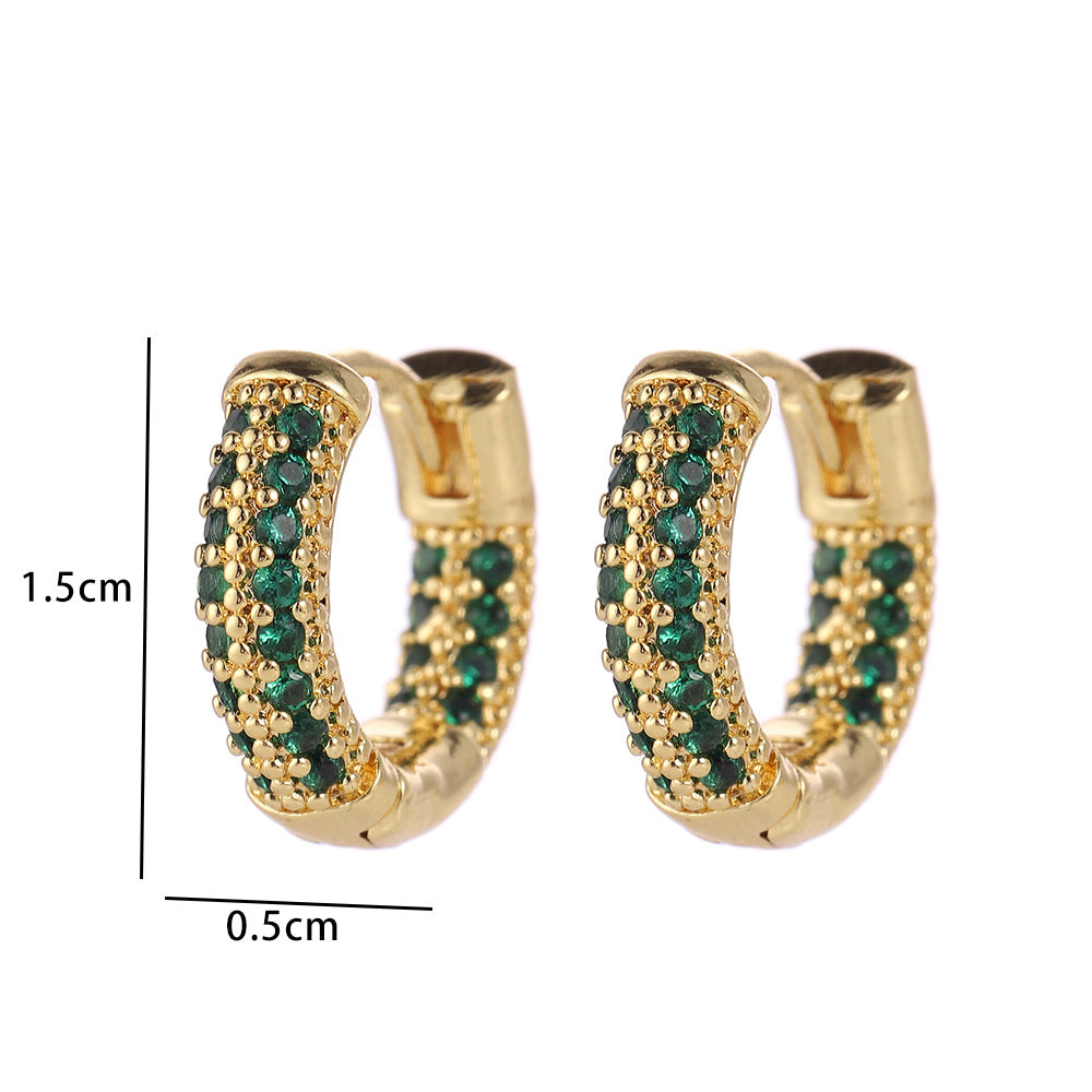 Wholesale Modern Butterfly Flower Earrings With Micro Set Zircon 18K Gold Plated Copper Fashion Party Gift Jewelry Accessory