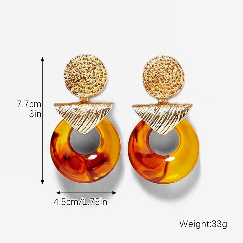 Wholesale Exaggerated Resin Earrings Vintage Alloy Earrings ACC-ES-ManYi006