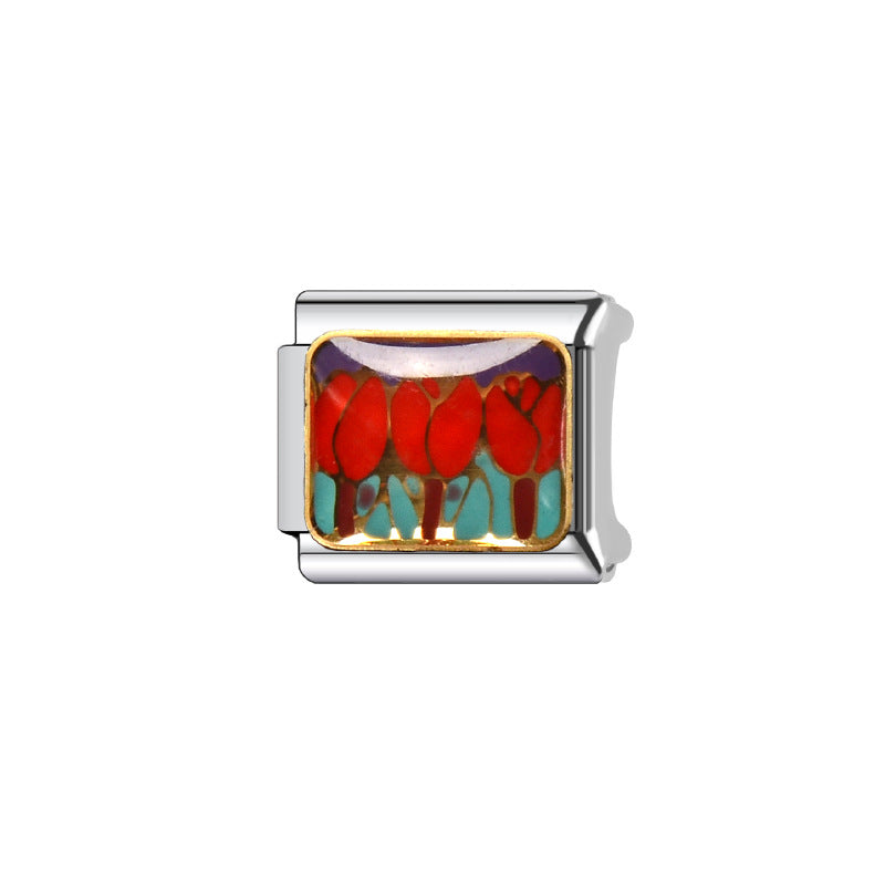 Wholesale Italian Charm Bracelet 9mm DIY Splicing Cute Creative Stainless Steel Composable Bracelet