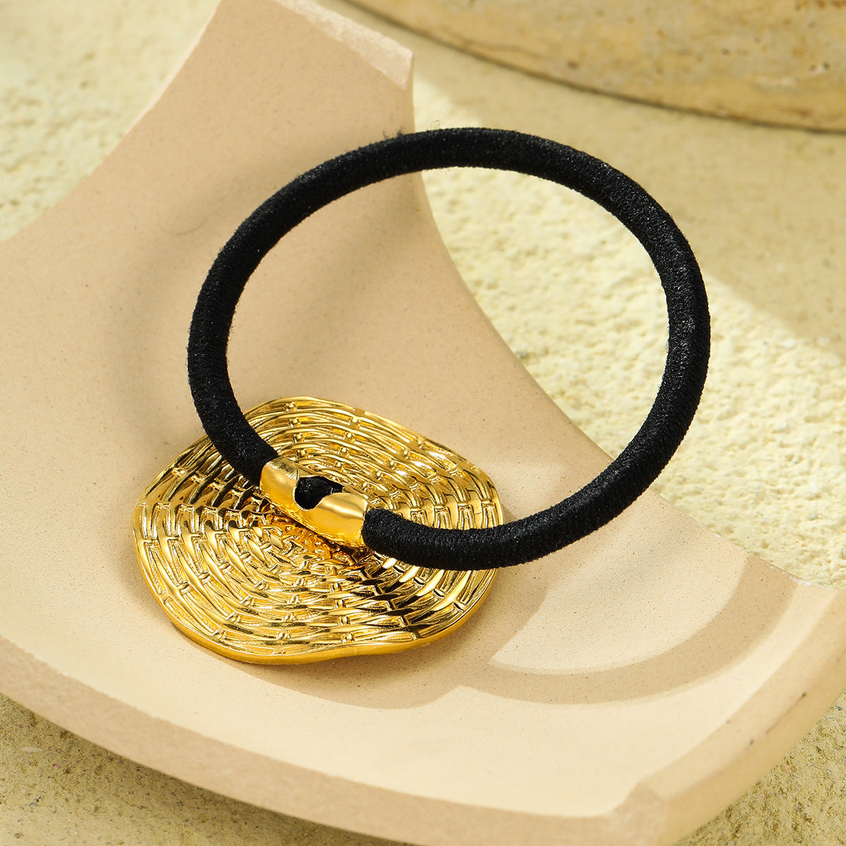 Wholesale Titanium Steel Round Line Texture Hair Scrunchies