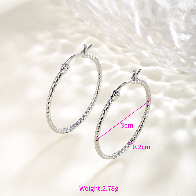 Wholesale Stainless steel heart-shaped large circle earrings