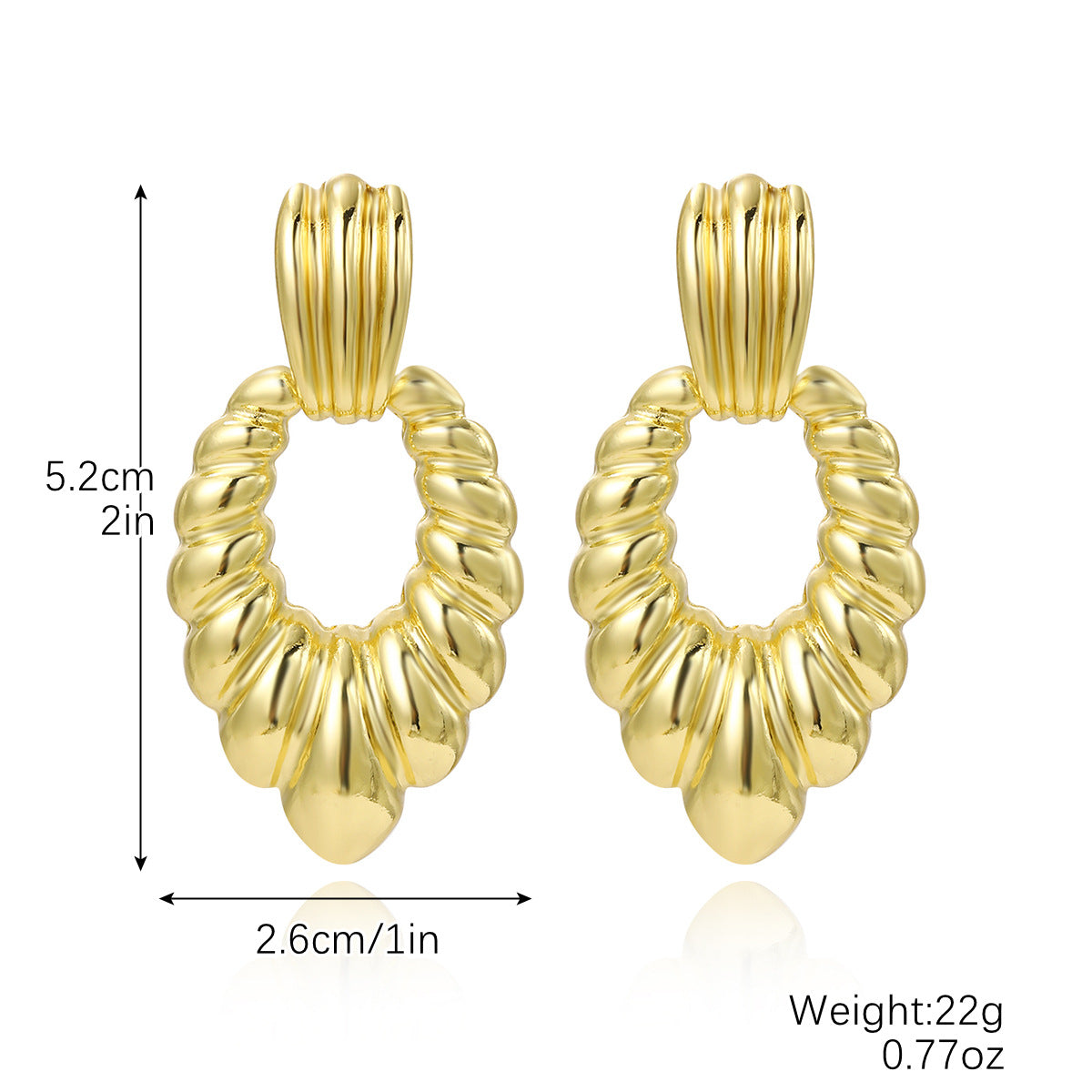 Wholesale Light Luxury Niche Knot Metal Gold Earrings