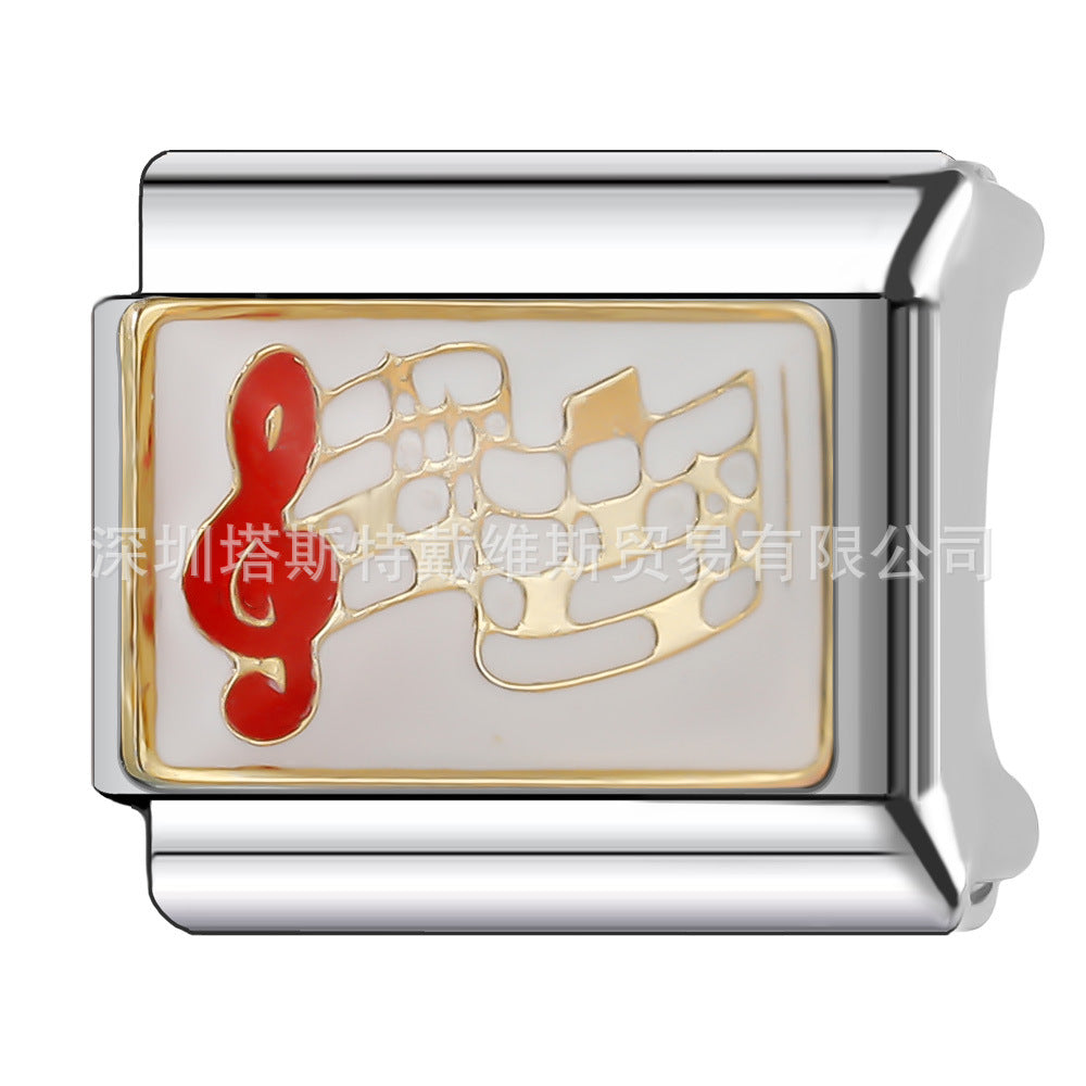 Wholesale 9mm Italian Charm Starter Bracelets DIY square Single Section Creative Stainless Steel Composable Bracelet