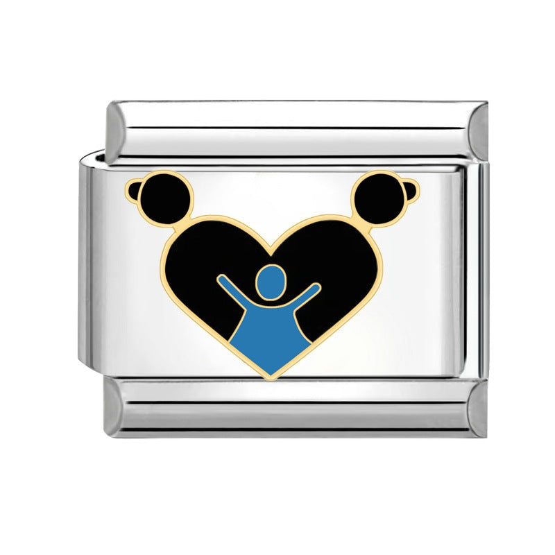 Wholesale  Italian Beaded Bracelet 9mm DIY Splicing Removable Father's Day Creative Stainless Steel Combinable Bracelet