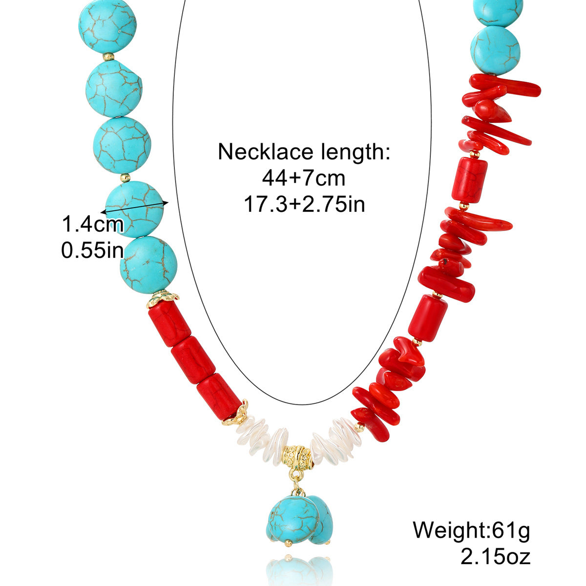 Wholesale Vintage Turquoise Bohemian Turquoise Ethnic Style Necklace ACC-NE-ManYi014