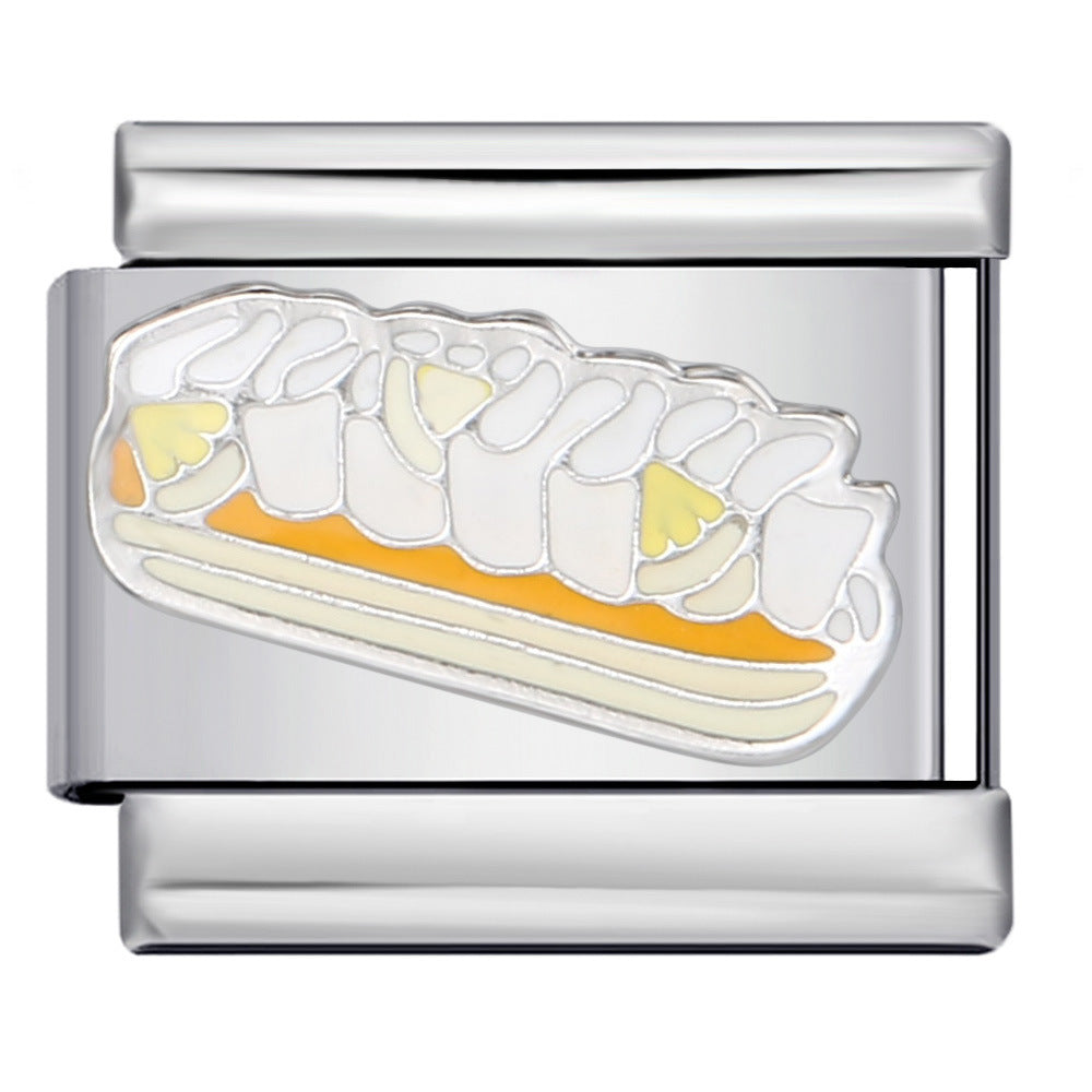 Wholesale Italian Charm Bracelet 9mm DIY Splicing Removable Cartoon Food Element Stainless Steel Composable Bracelet