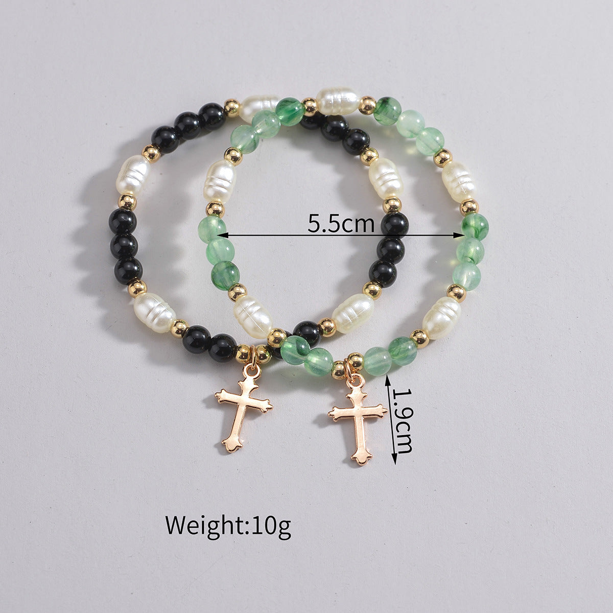 Wholesale Resin Man-made Pearl Cross Bracelet