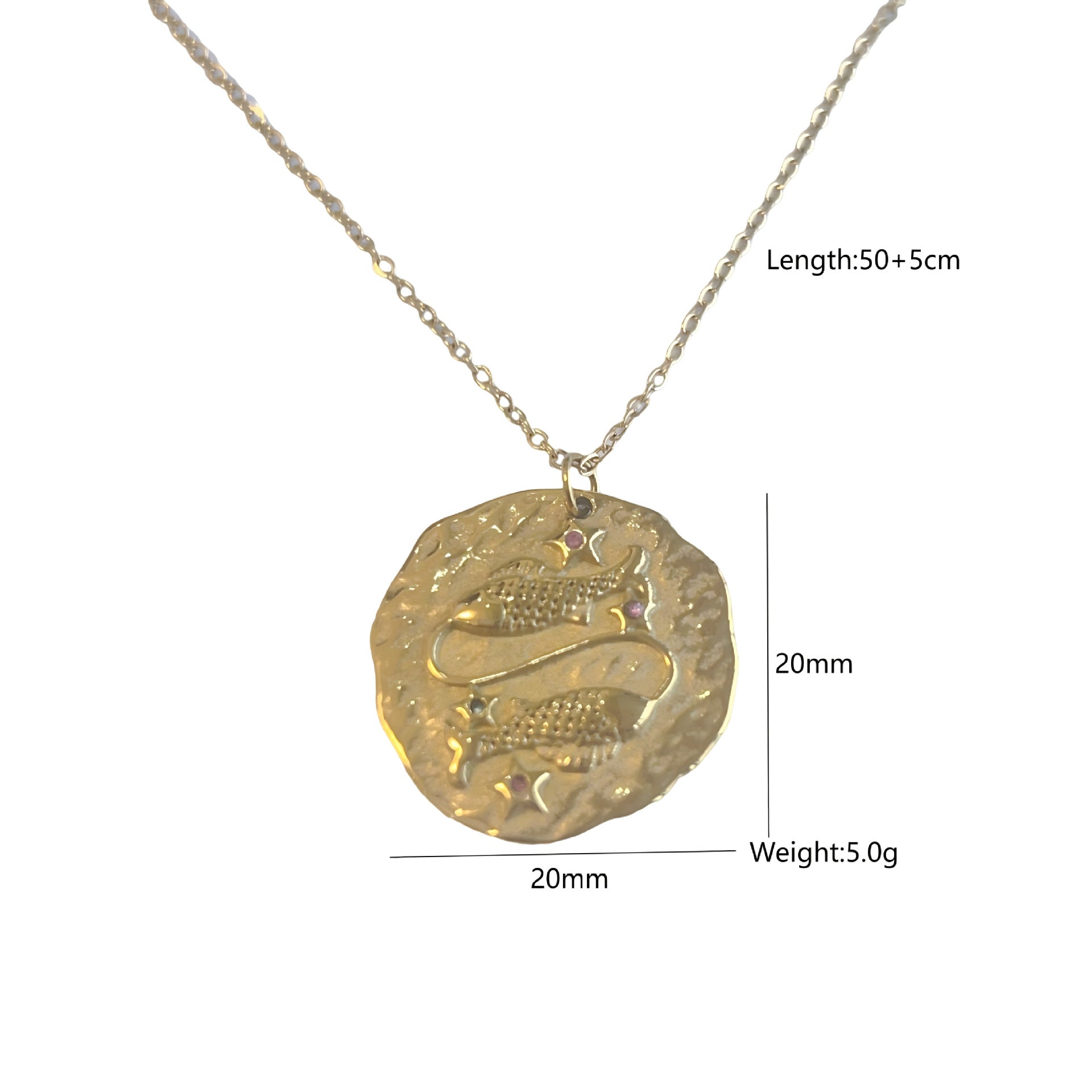 Wholesale Stainless Steel Twelve Constellations Coin Necklace