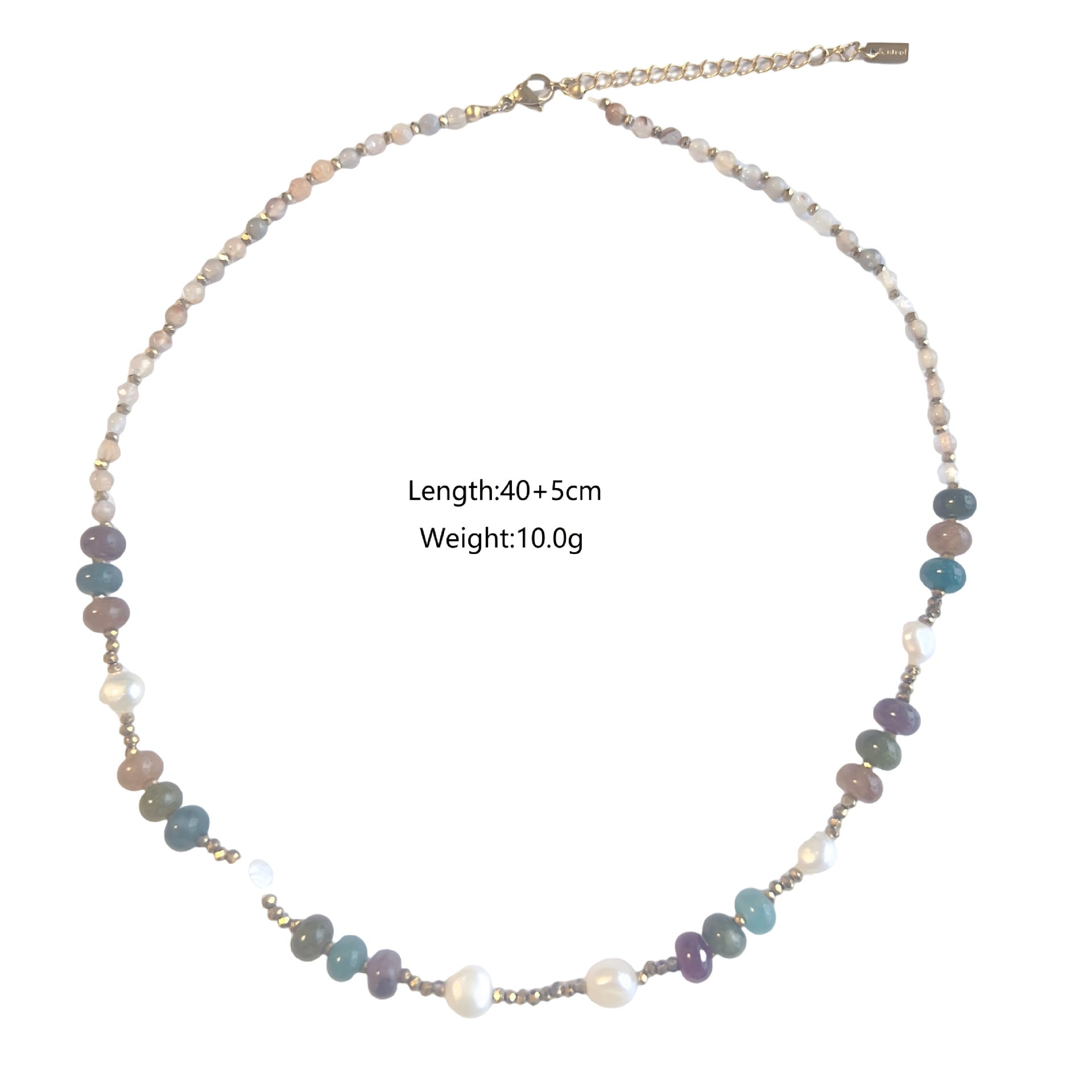 Wholesale Stainless Steel Colorful Natural Stone Beaded Necklace Diamond Devil's Eye  Necklace