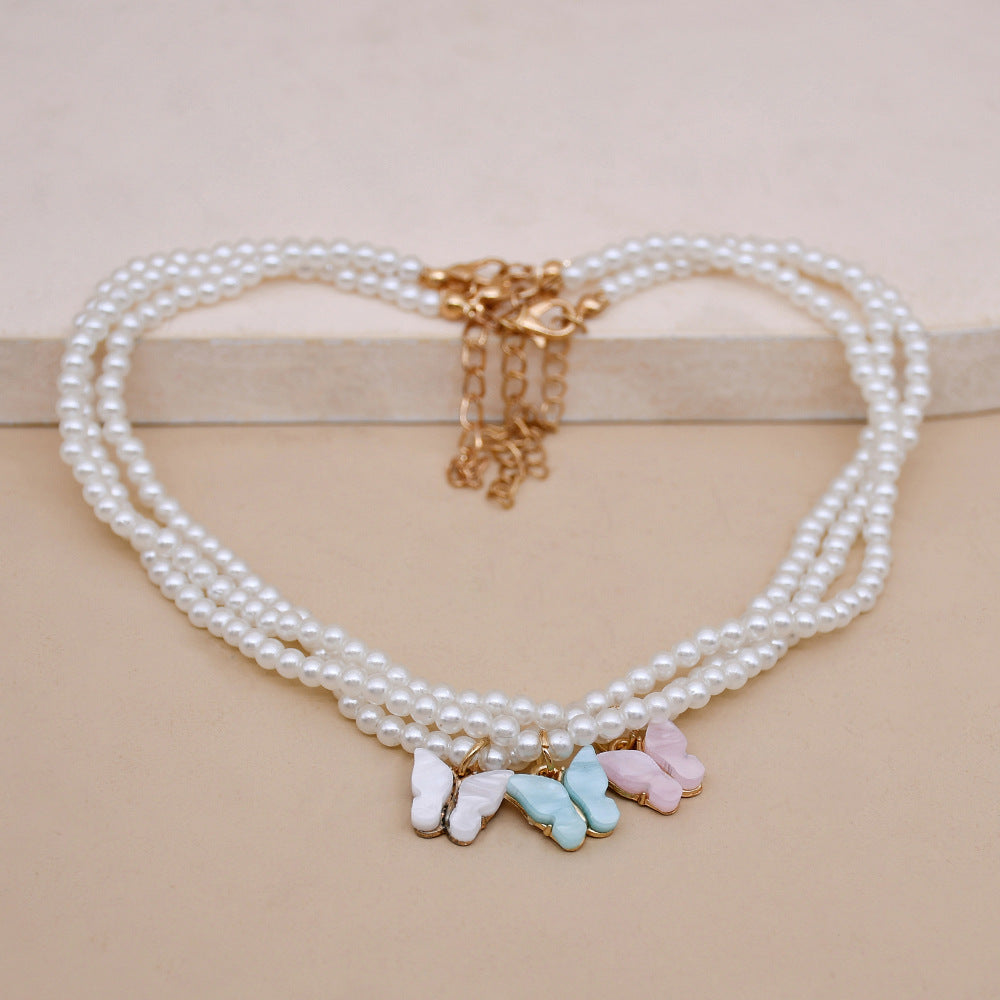 Wholesale  Cat's Eye Butterfly Pearl Necklace