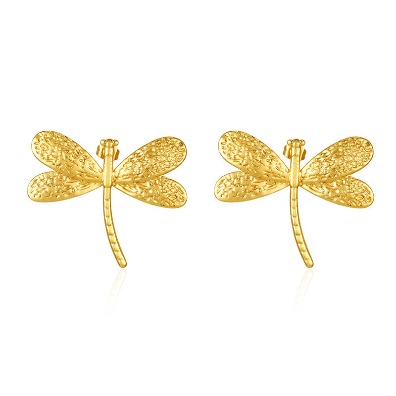 Wholesale Vintage stainless steel dragonfly earrings