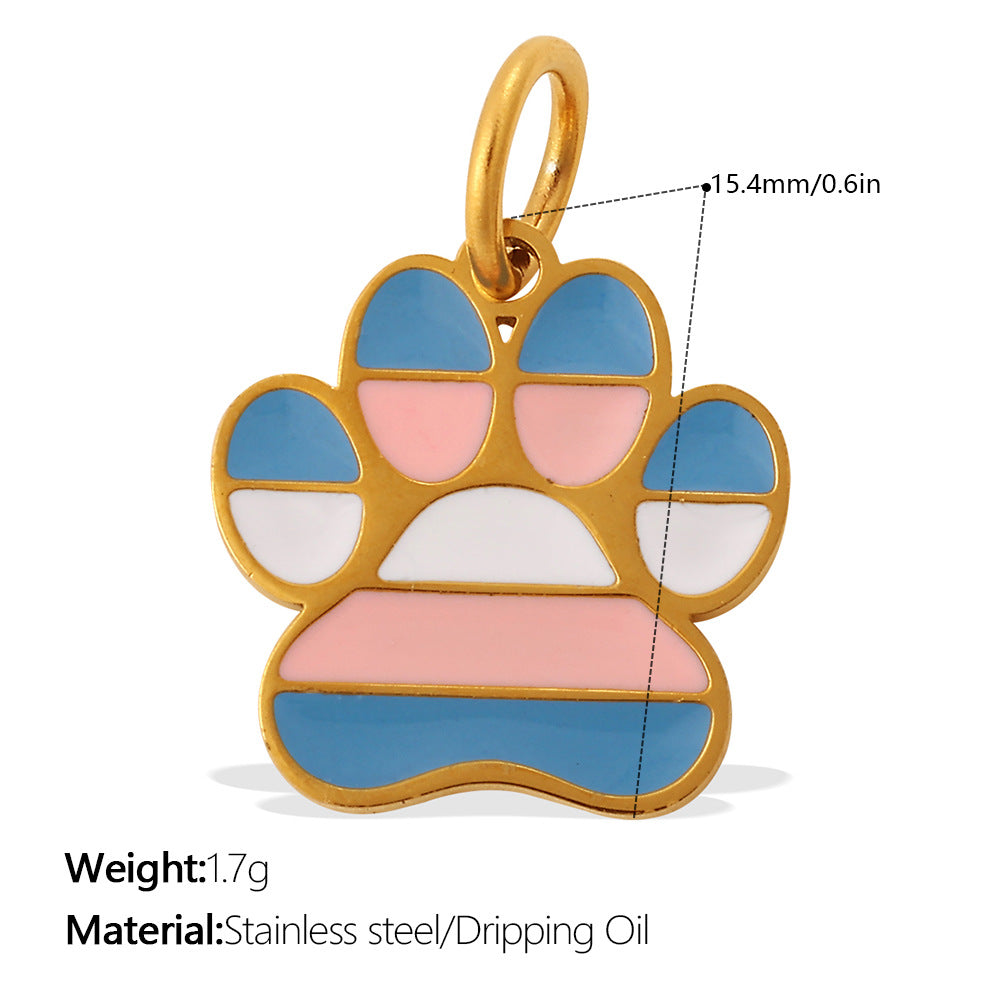 Wholesale Cute Cartoon Dog Paw Print Pendant Charms