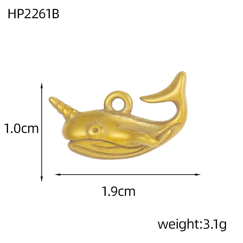 Wholesale  Marine Animal Series Dolphin Crab Stainless Steel DIY Pendant