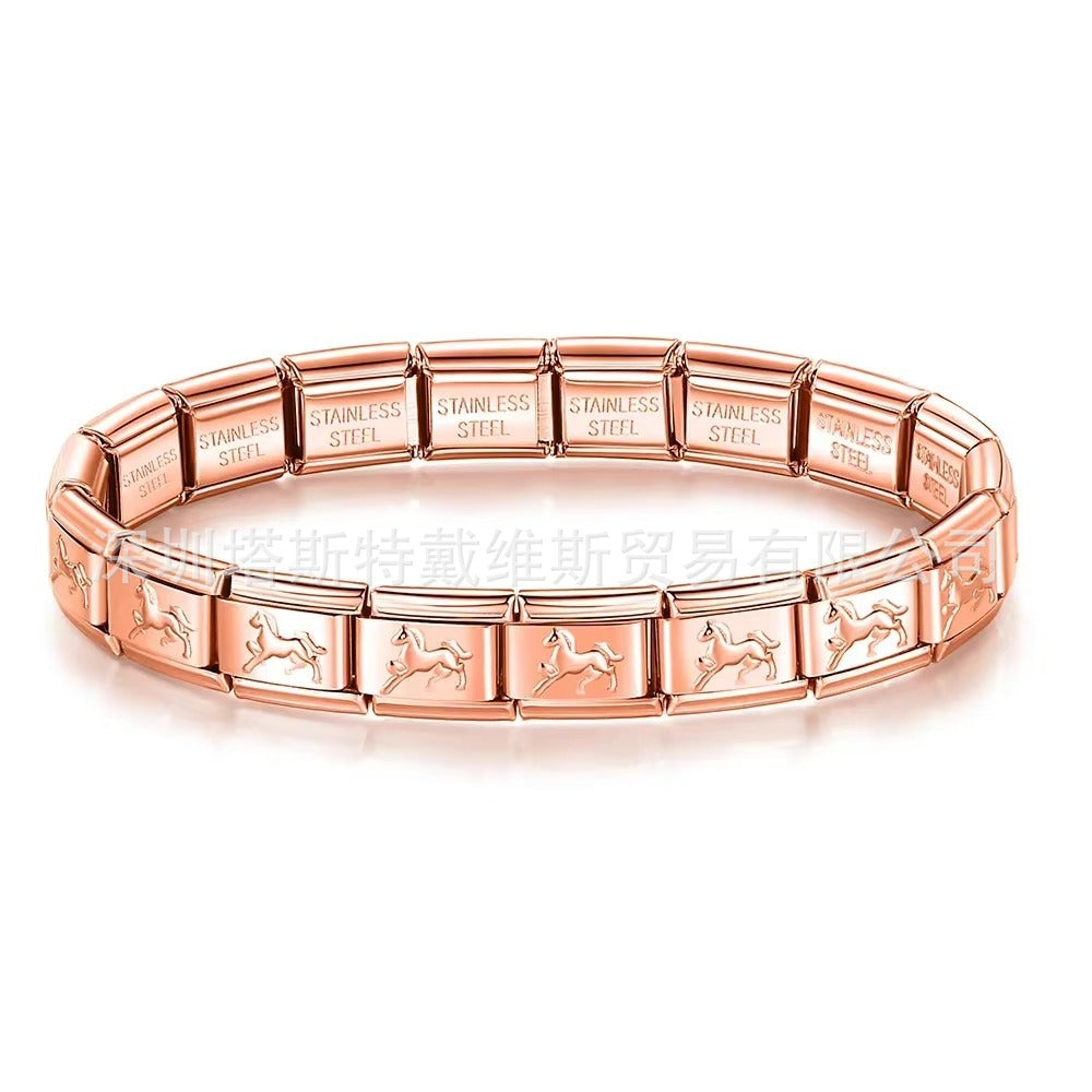 Wholesale  Italian Charm Bracelet 9mm DIY  single-section  Creative Stainless Steel Composable Bracelet