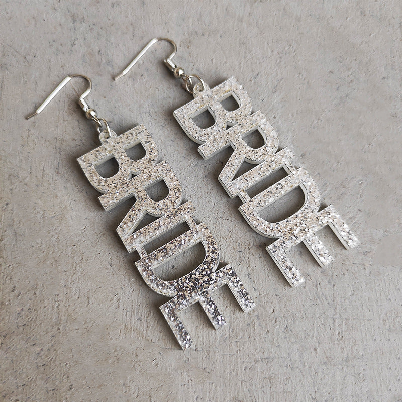 Wholesale 2 Pairs/pack Wedding Bridesmaid Jewelry Floral Pearl Laser Acrylic Earrings ACC-ES-HY078