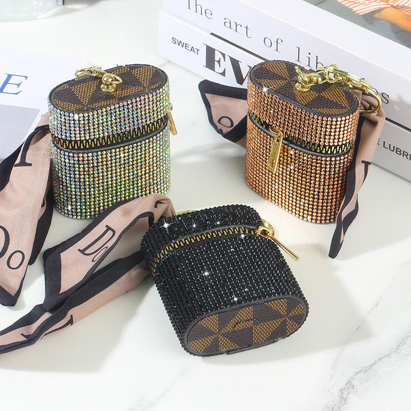 Wholesale Full Diamond Storage Wireless Keychains Wallet Earphone Case ACC-EPC-RuiJie002