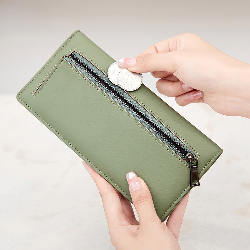 Wholesale solid color long wallet