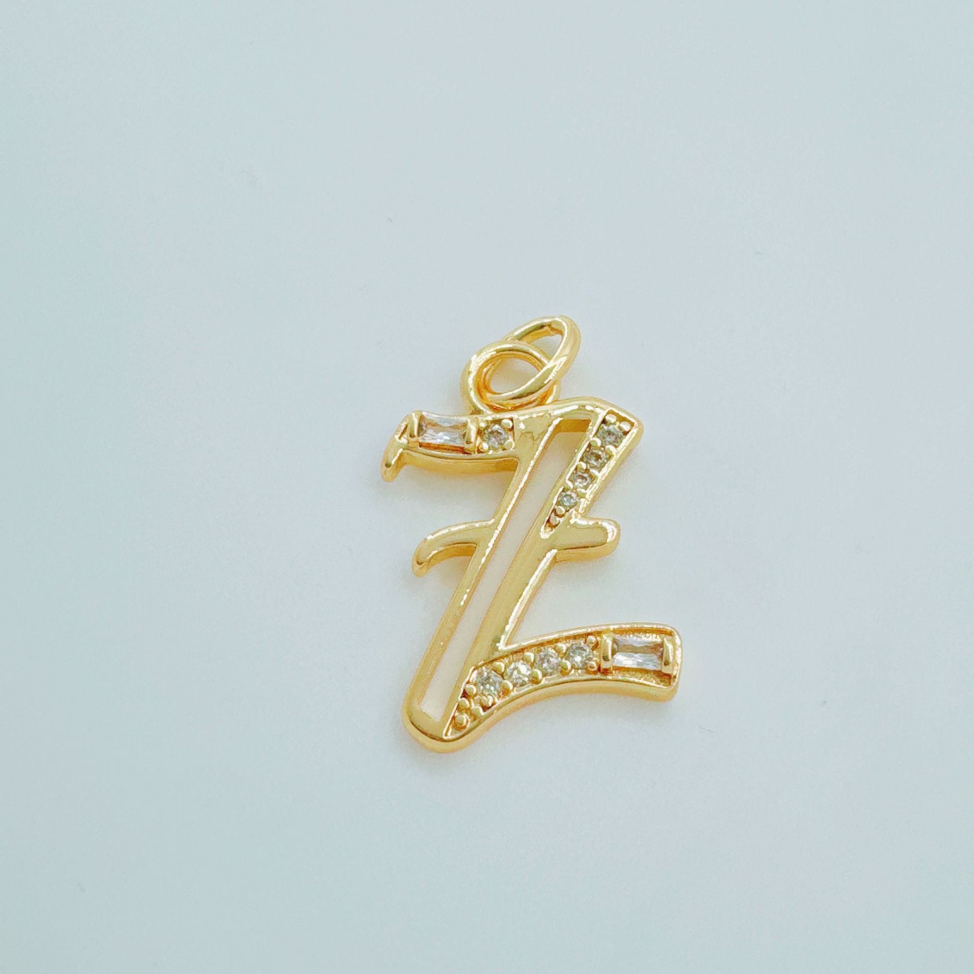 Wholesale Copper Gold-Plated Ice Sugar Letter Pendant Necklace European American Style Fashion Jewelry Accessory for Women