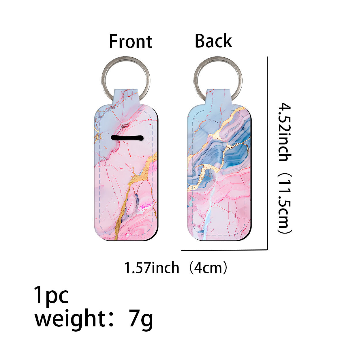 Wholesale 6pcs Marble Pattern Lipstick Set Keychain